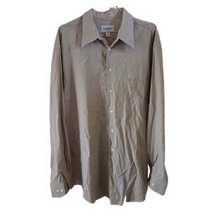 Alfani Men's Single Needle Tailoring Long Sleeve Tan Dress Shirt with Pocket